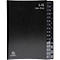 Classeur de bureau Exacompta 57044E, format A4, 44 pochettes, onglets 1-12/1-31/Jan-Dec, L 250 x H 330 mm, Ange Bleu, carton recyclé, noir