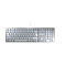 Clavier KC 6000 Slim Cherry, QWERTZ, 105 + 6 touches, LED d'état pour VERROUILLAGE MAJUSCULE, NUM & SCROLL, argenté