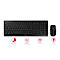 Clavier sans fil avec souris CHERRY STREAM DESKTOP, clavier AZERTY extra silencieux, souris 6 boutons &amp; roulette de défilement, 1000-2400 dpi, jusqu'à 10 m, récepteur USB, noir