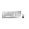 Clavier sans fil avec souris DW 8000 Cherry, QWERTZ, 1000/2000 dpi, portée de 10 m, avec récepteur et piles blanc-argent