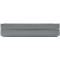 Gray, rectangular planter with horizontal grooves.