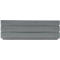 Grey dresser with three drawers. The fronts are horizontally structured.