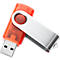 Clé USB Metall-Semi, avec fermoir pivotant en métal, rouge transparent, 16 Go