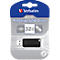 Clé USB PinStripe Verbatim, capacité de stockage 8 à 64 Go, avec mécanisme coulissant, 32 Go