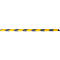 Yellow and black warning stripes.