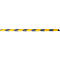 Yellow and black warning tape running diagonally.