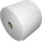 White paper towel roll, rolled up, with visible texture.