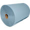 Blue paper towel roll. The core is brown.