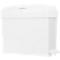 Une poubelle à pédale rectangulaire blanche sur fond blanc.