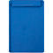 Blue clipboard with metal clip. On the left, a vertical row of holes for filing papers.
