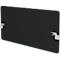 Panneau rectangulaire noir avec deux supports argentés pour le montage.