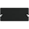 Tableau noir rectangulaire avec des supports blancs à chaque coin. Les coins sont arrondis.