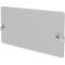 Panneau rectangulaire gris avec supports métalliques.