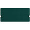 Plateau de table rectangulaire vert avec poignées blanches sur les côtés courts.