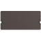 Objet rectangulaire marron avec des coins arrondis et deux supports blancs.