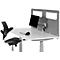 Cloison acoustique de bureau BE Safety Screen Paroi arrière, avec fenêtre acrylique, épaisseur 10 mm, L 140 x H 60 mm, gris clair