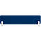 Fixation de bureau rectangulaire bleue avec supports blancs.