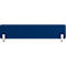 Cloison de bureau bleue avec supports blancs.
