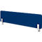 Cloison de bureau bleue avec deux supports blancs. Forme rectangulaire, coins arrondis.