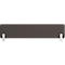 Cloison rectangulaire marron avec deux supports blancs. Fond blanc.