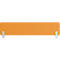 Cloison de bureau orange avec supports gris.