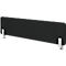 Cloison de bureau noire avec supports blancs.