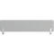 Cloison de bureau grise, avec des supports blancs, au format horizontal.