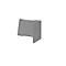 Cloison acoustique, pour bureaux, forme L, classe d'absorption acoustique C, passage de câbles, L 955/880 x P 650 x H 600 mm, intissé, gris chiné