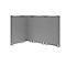 Cloison acoustique, raccord d'angle V-Cut, angle réglable de 0 à 90°, classe d'absorption acoustique C, L 1000 x P 25 x H 1800 mm, voile d'insonorisation, gris chiné
