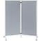 Cloison de séparation mobile - 2 parties - aluminium - l. 760 x P 440 x H 1700 mm par élément - couleur aluminium