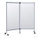 Cloison de séparation mobile contre les projections buccales - double séparateur modèle A, verre acrylique, épaisseur 3 mm, L 1715 x P 390 x H 1800 mm, avec roulettes