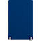 Cloison de bureau rectangulaire bleue avec pieds blancs.