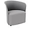 Clubfauteuil Paperflow CROWN, schuimrubberen bekleding, met poten, zithoogte 380 mm, B 730 x D 635 x H 690 mm, polypropyleen &amp; hardboard, grijze bekleding