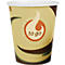Coffee to go Becher, für 0,2 l, Ø 75 x H 91 mm, bedruckte Pappe, beige-schwarz, 50 Stück