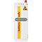 Armoire blanche avec voyant d'avertissement rouge, marquage jaune avec texte rouge : "battery safe".