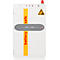 Coffre-fort à batteries blanc avec lettrage jaune-rouge, gyrophare rouge, triangle de signalisation et poignée argentée.