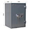 Un coffre-fort gris, dimensions : 430x440x655mm, avec bouton rotatif et l'inscription DOTTRCO.