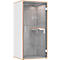 Coffret téléphonique Silent Space 1, porte vitrée ESG, éclairage LED, système de ventilation, cabine acoustique, blanc/gris chiné