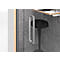 Coffret téléphonique Silent Space 1, porte vitrée ESG, éclairage LED, système de ventilation, cabine acoustique, blanc/gris chiné