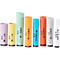 Various colored coin rolls labeled with euro amounts and denominations.