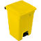 Colector de residuos con pedal de polietileno 45 l, amarillo