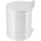 Colector de residuos Hailo Compact-Box M, 15 l, redondo, tapa giratoria/inclinable, chapa de acero, blanco