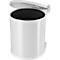 Colector de residuos Hailo Compact-Box M, 15 l, redondo, tapa giratoria/inclinable, chapa de acero, blanco