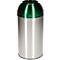 Colector de residuos Orgavente de acero inoxidable, volumen 40 l, redondo, ø 380 x Al 740 mm, para interior, verde