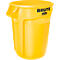 Colector de residuos reciclables, polietileno, redondo, 121 l, amarillo