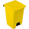 Collecteur de déchets à pédale en polyéthylène 45 L, jaune