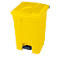 Collecteur de déchets à pédale en polyéthylène 70 L, jaune