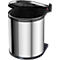 Collecteur de déchets Compact-Box M Hailo, 15 L, rond, couvercle pivotant-basculant, inox