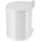 Collecteur de déchets Compact-Box M Hailo, 15 L, rond, couvercle pivotant-basculant, tôle d'acier, blanc