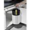 Collecteur de déchets Compact-Box M Hailo, 15 L, rond, couvercle pivotant-basculant, tôle d'acier, blanc